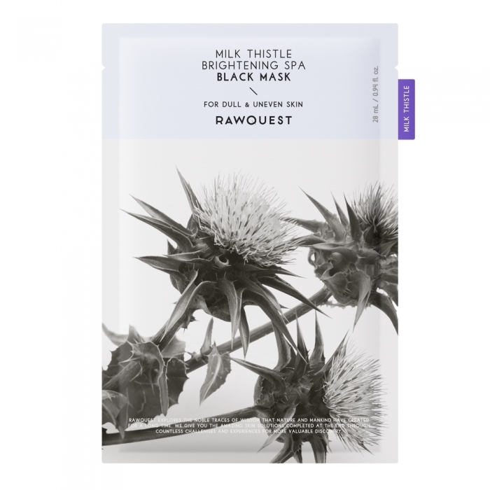 Осветляющая тканевая маска с расторопшей Rawquest Milk Thistle Brightening Spa Black Mask, 1 шт