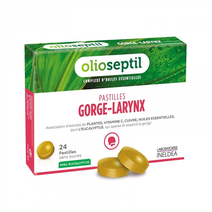 Пастилки для рассасывания Горло-Гортань Мед-Эвкалипт Olioseptil PASTIILES GORGE-LARYNX, 24 пастилки