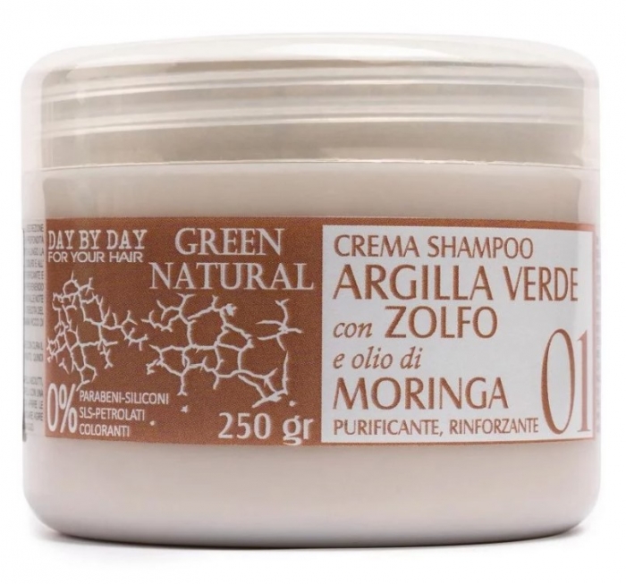 Крем-шампунь с зеленой глиной, биосерой и маслом Orising Green Natural Cream Shampoo Argilla Verde, 250 мл