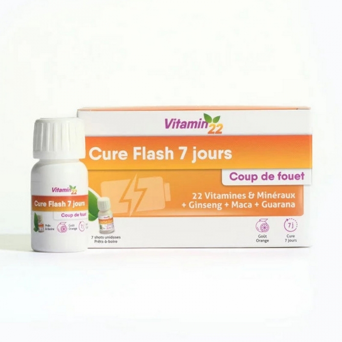 Курс Блискавка Потужний заряд вітамінами за 7 днів Vitamin22 CURE FLASH 7 JOURS, 7 флаконів-доз