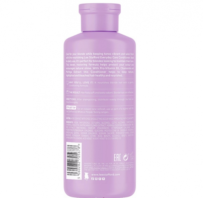 Щоденний кондиціонер для освітленого волосся Lee Stafford Bleach Blondes Everyday Care Conditioner, 250 ml - Фото 2