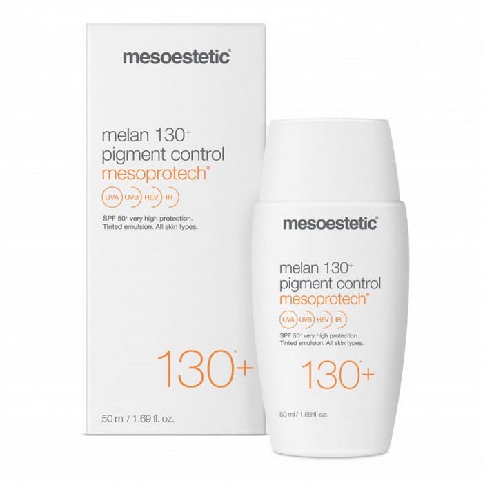 Депигментирующий солнцезащитный крем с тоном Mesoestetic Mesoprotech Melan 130+ Pigment Control SPF50, 50 мл