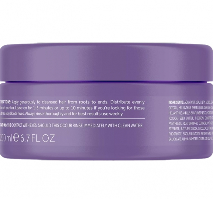 Маска від жовтизни освітленого волосся Lee Stafford Bleach Blondes Purple Toning Treatment Mask, 200 ml - Фото 2