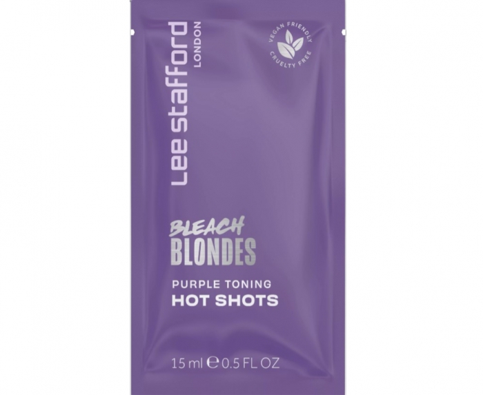 Тонуючі фіолетові шоти для освітленого волосся Lee Stafford Bleach Blondes Purple Toning Hot Shots, 4х15 ml - Фото 2