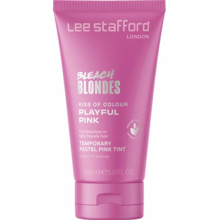 Тимчасовий відтіночний пастельно-рожевий бальзам для волосся Lee Stafford Bleach Blondes Kiss of Colour Pink Treatment, 150 ml