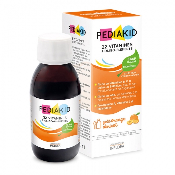 Сироп 22 Вітаміна та Олігоелемента Вітамінізація від 6 міс Pediakid 22 VITAMINES ET OLIGO-ÉLÉMENTS, 125 мл