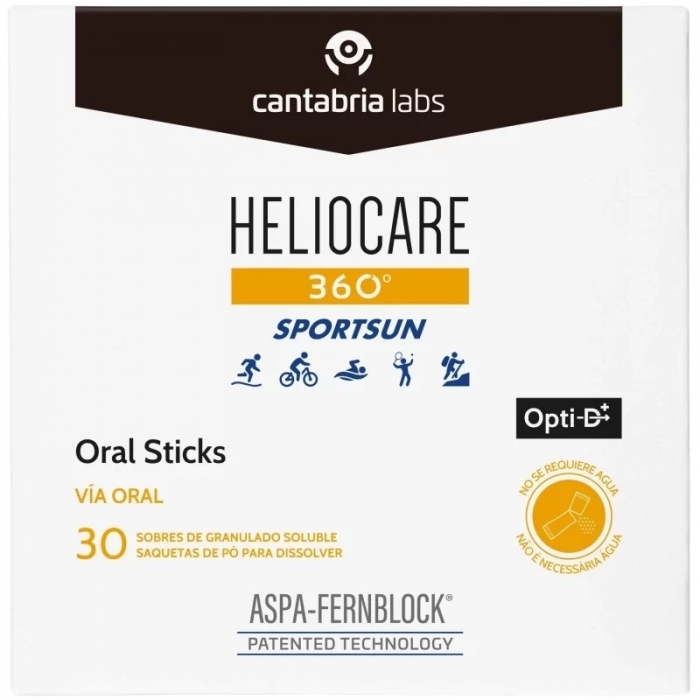 Сонцезахисні стіки для занять спортом Cantabria Labs Heliocare 360 Sport Sun Oral Sticks SPF50, 30 шт - Фото 1